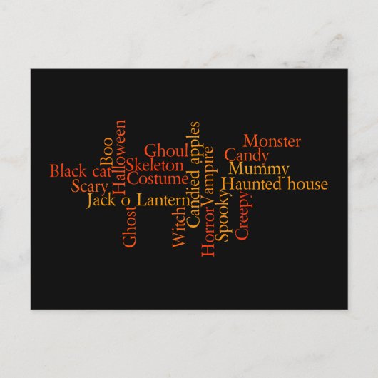 Halloween woordmix briefkaart (Voorkant)