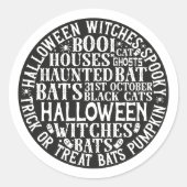Halloween Word Art Sticker (Voorkant)