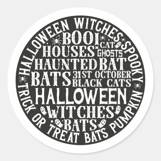 Halloween Word Art Sticker (Voorkant)