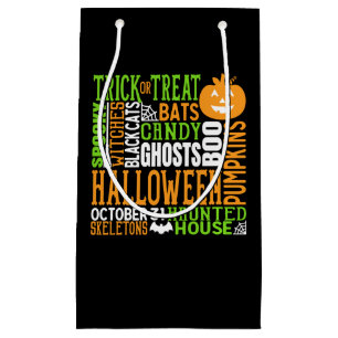 Halloween Word Jumble Colorful Cute Spider Pumpkin Klein Cadeauzakje