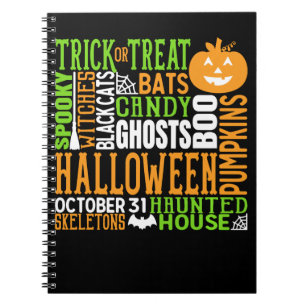 Halloween Word Jumble Colorful Cute Spider Pumpkin Notitieboek