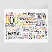 Halloween Words Fun Typography Briefkaart Kaart (Voorkant)