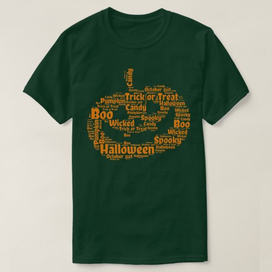 Halloween Words Jack O Lantern Pumpkin T-shirt (Design voorkant)