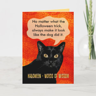 Halloween Words of Wisdom Cat Kaart