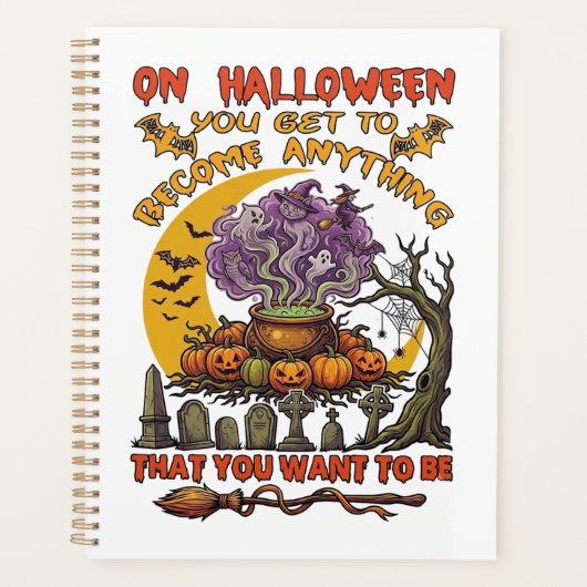 Halloween Wordt Alles Ketel Kat Geest Pompoen Planner (Voorkant)