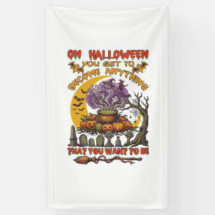 Halloween Wordt Alles Ketel Kat Geest Pompoen Spandoek