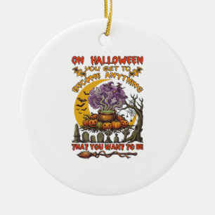 Halloween Wordt Iets Ketel Kat Geest Pompoen Keramisch Ornament