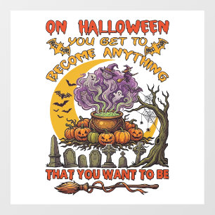 Halloween Wordt Iets Ketel Kat Geest Pompoen Raamsticker