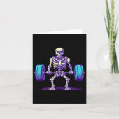 Halloween Workout Kostuum Grappig Deadlift Skelet Kaart (Voorkant)
