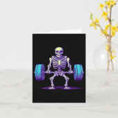 Halloween Workout Kostuum Grappig Deadlift Skelet Kaart (Gele Bloem)