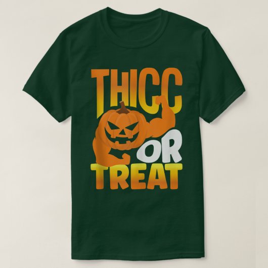 Halloween Workout Pumpkin Gewichtstoename Thicc of T-shirt (Design voorkant)