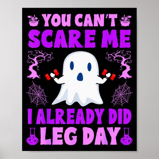 Halloween Workout Women Ghost Training With Dumbbe Poster (Voorkant)