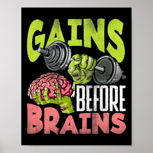 Halloween Workout Zombie Gewichtheffen Winsten Voo Poster (Voorkant)