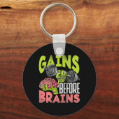 Halloween Workout Zombie Gewichtheffen Winsten Voo Sleutelhanger (Voorkant)