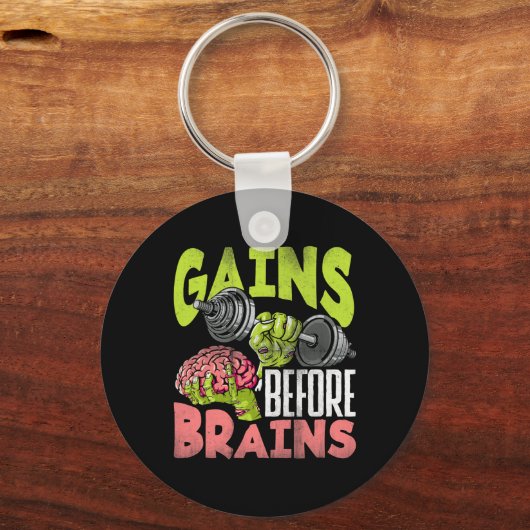 Halloween Workout Zombie Gewichtheffen Winsten Voo Sleutelhanger (Voorkant)