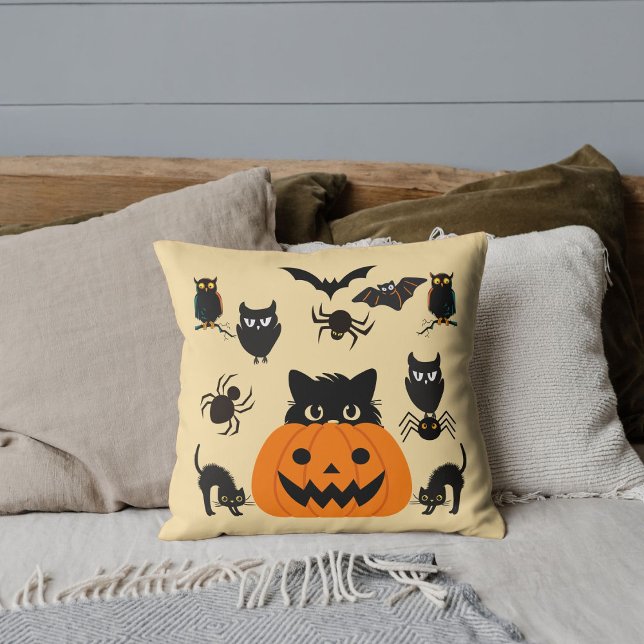 Halloween Worpkussen Zwarte Kat Griezelig Knuffel  Kussen (Creator heeft geüpload)