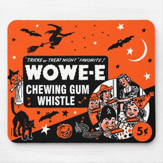 Halloween Wowe-e Whistle Snoep Box Art Mousepad Muismat (Voorkant)