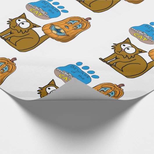 Halloween Wrapping Paper, Cat Cadeaupapier (Hoek)