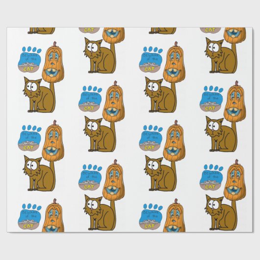 Halloween Wrapping Paper, Cat Cadeaupapier (Vlak)