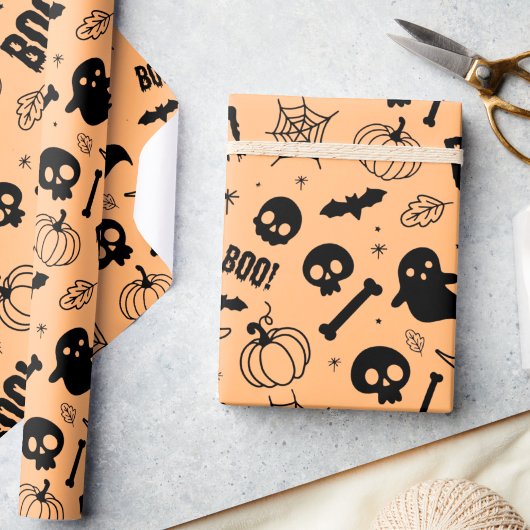 Halloween Wrapping Paper Kind Schattige Sinaasappe Cadeaupapier