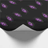 Halloween Wrapping Paper, Paarse ogen Cadeaupapier (Hoek)