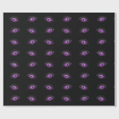 Halloween Wrapping Paper, Paarse ogen Cadeaupapier (Vlak)