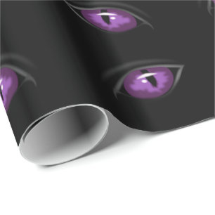 Halloween Wrapping Paper, Paarse ogen Cadeaupapier