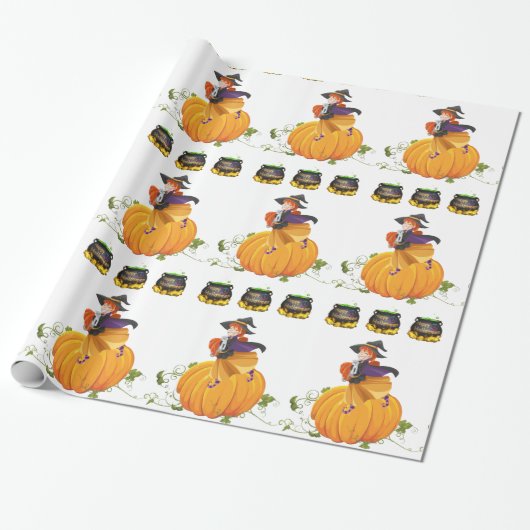 Halloween Wrapping Paper, pompoen Cadeaupapier (Uitgerold)