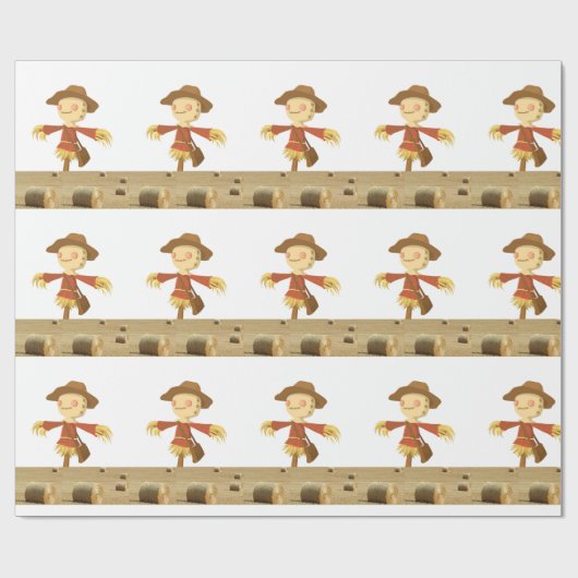 Halloween Wrapping Paper, Scarecrow Cadeaupapier (Vlak)