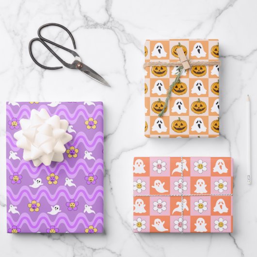 Halloween Wrapping Paper Sheets Set van 3 (Voorkant)