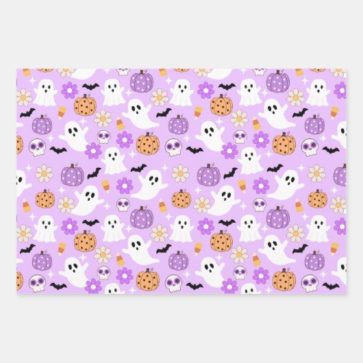 Halloween Wrapping Paper Sheets Set van 3 (Voorkant)