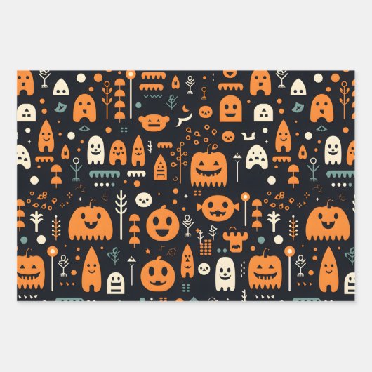 Halloween Wrapping Paper Sheets Set van 3 (Voorkant 3)