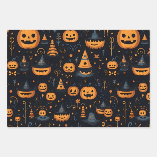 Halloween Wrapping Paper Sheets Set van 3 (Voorkant 3)