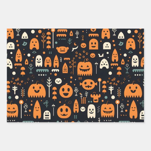 Halloween Wrapping Paper Sheets Set van 3 (Voorkant)