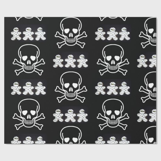 Halloween Wrapping Paper, Skull Cadeaupapier (Vlak)