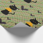 Halloween Wrapping Paper, zwart kattepapier Cadeaupapier (Hoek)