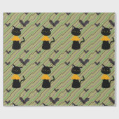 Halloween Wrapping Paper, zwart kattepapier Cadeaupapier (Vlak)