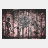 HALLOWEEN WRAPPINGPAPIER MET WITCH EN SPIDERS INPAKPAPIER VEL (Voorkant 2)