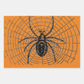 HALLOWEEN WRAPPINGPAPIER MET WITCH EN SPIDERS INPAKPAPIER VEL (Voorkant)