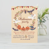 Halloween Wreath Invitation Kaart (Staand voorkant)