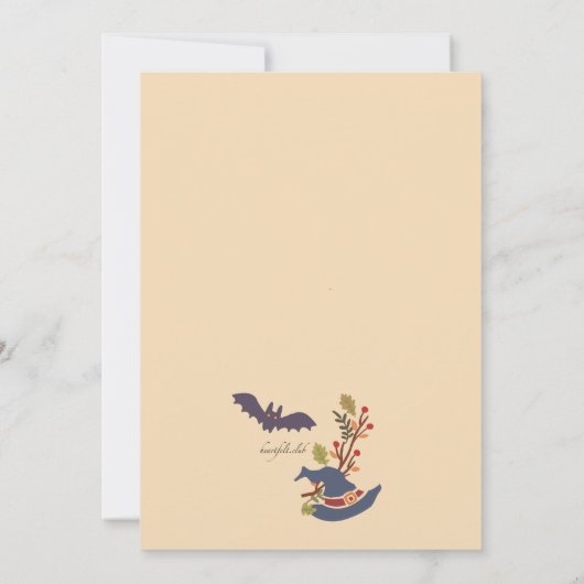 Halloween Wreath Invitation Kaart (Achterkant)