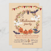 Halloween Wreath Invitation Kaart (Voorkant / Achterkant)