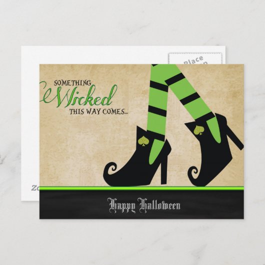Halloween Wyed Witch Shoe Briefkaarten (Voorkant / Achterkant)