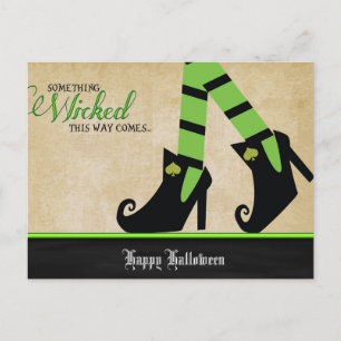 Halloween Wyed Witch Shoe Briefkaarten