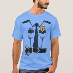 Halloween Xmas Lazy Costume Police Officer 4163 T-shirt
