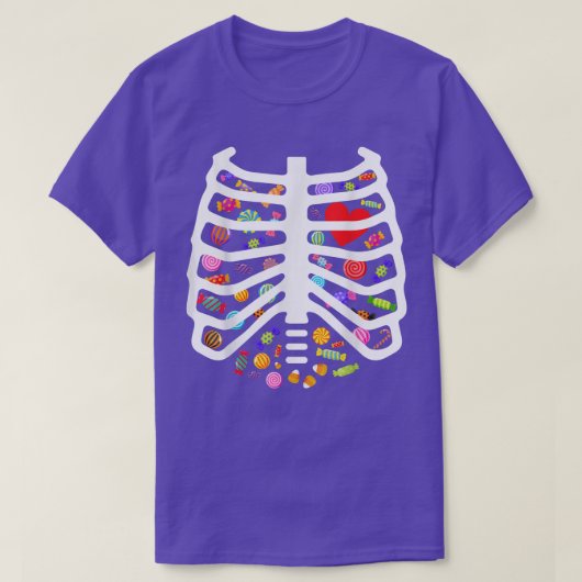 Halloween Xray Skeleton Rib Snoep Kind T-shirt (Design voorkant)