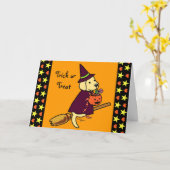 Halloween Yellow Labour Cartoon 1 Kaart (Gele Bloem)