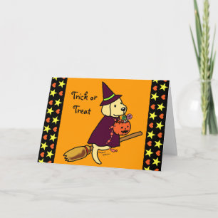 Halloween Yellow Labour Cartoon 1 Kaart