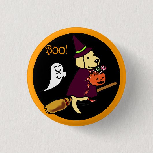 Halloween Yellow Labour Cartoon 1 Ronde Button 3,2 Cm (Voorkant)