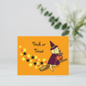 Halloween Yellow Labrador Cartoon 1 Briefkaart (Staand voorkant)